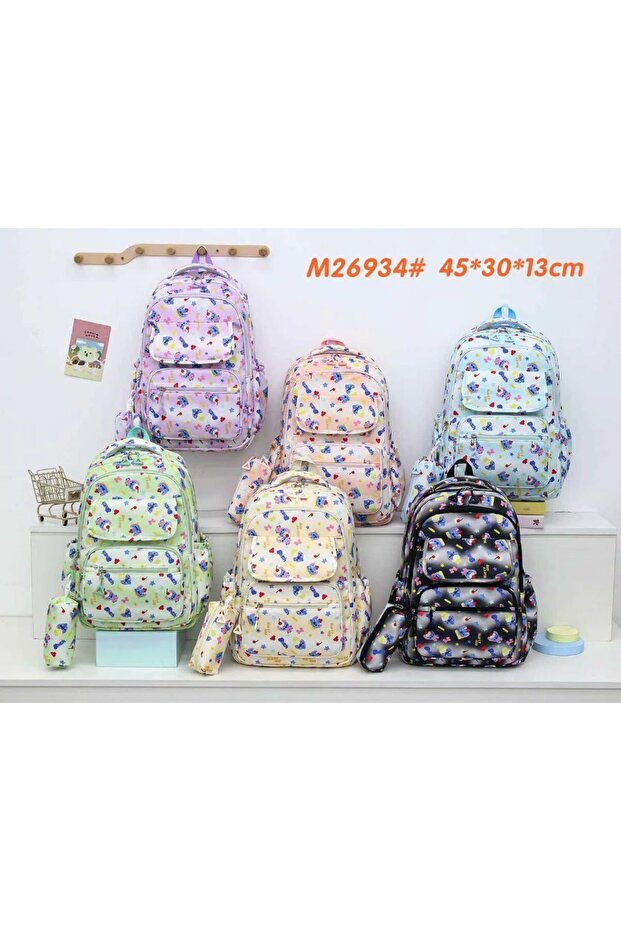 School Backpack with Pencil Design 45X30X13 cm