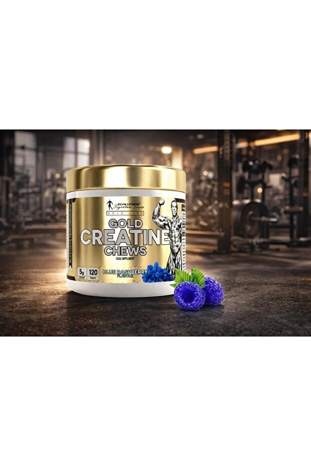 Gold Creatine Chews 120 Tablets, Increases Physical Performance, 5g of Creatine, 216g (Blue Raspberry)