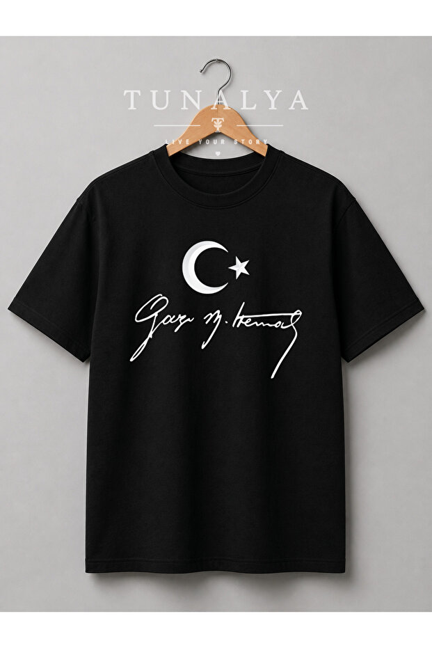 Tunalya Ataturk and Turkish Flag August 30Th October 29Th April 23Rd Designed Premium Printed Unisex Cotton National Day T-Shirt