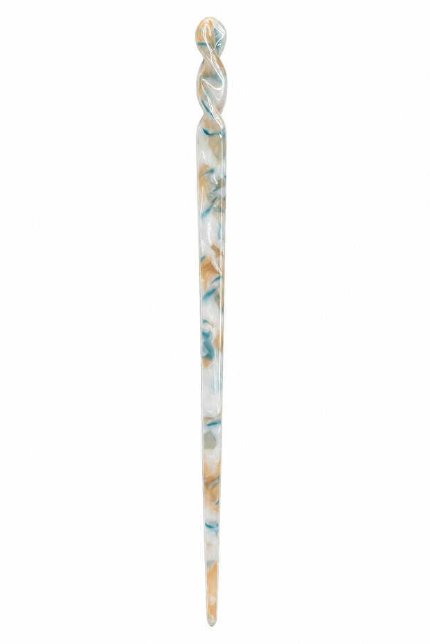 Marble Pattern Twisted Hair Stick Barrette Stylish and Modern Hair Accessory for Women