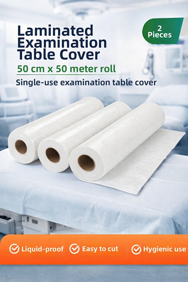 Laminated Stretcher Cover 50 cm X 50 Meters Roll Disposable Examination Table Cover 2 Pieces