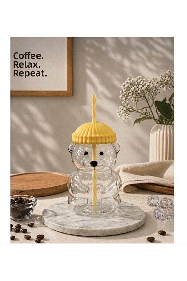 Premium Glass Barista Cold Coffee Cup | 550 ml Glass Cold Drink Cup
