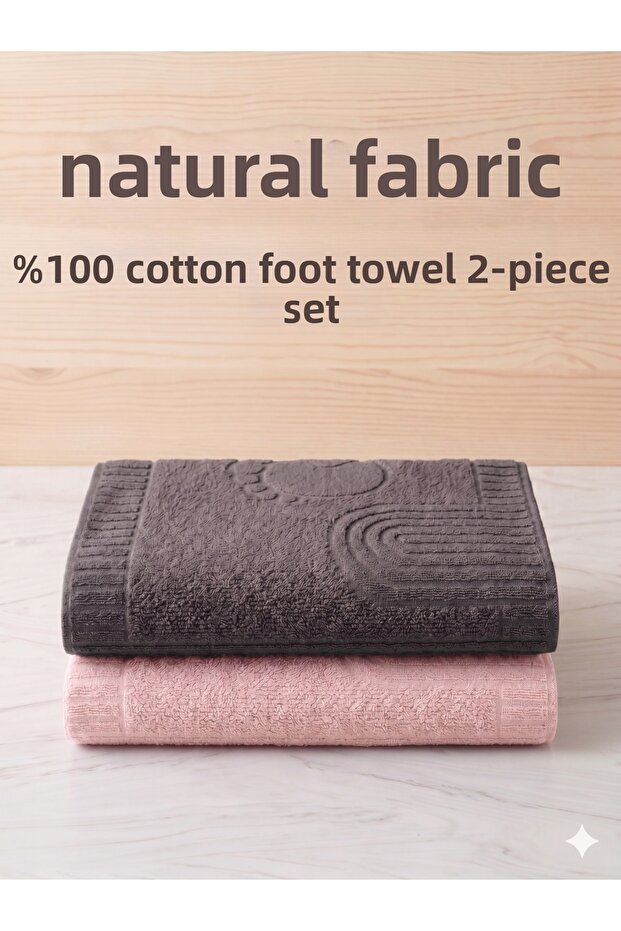 100% Cotton Bath Foot Towel 100% Absorbent Set of 2