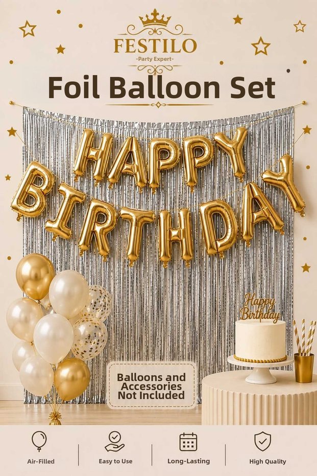 Happy Birthday Letter Foil Balloon Set 13 Pieces Birthday Party Decoration Can Be Inflated with Air