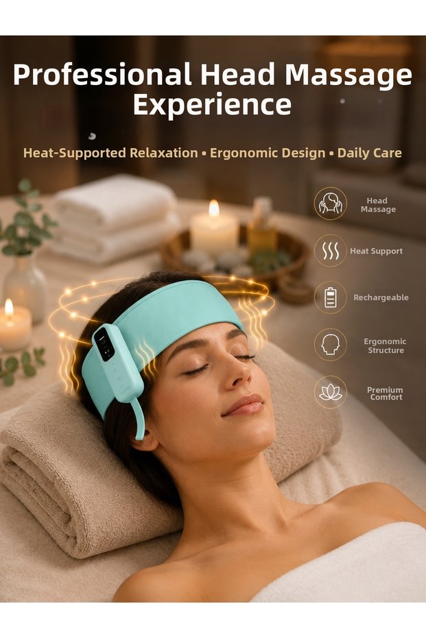 Heated Head Massager Relaxing and Stress-Relieving Design New Generation