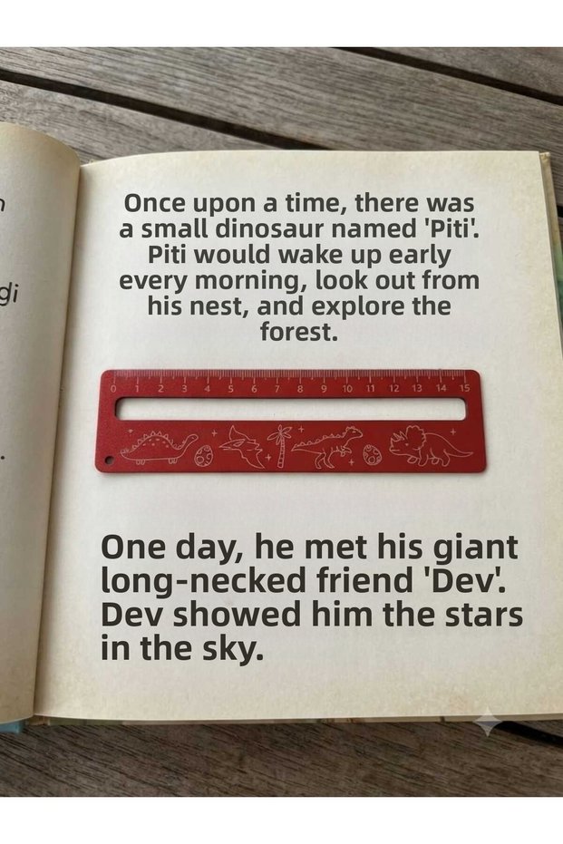 10 Pieces of Wooden Bookmarks (with Reading Guide and Ruler) 3 mm Colored Mdf Laser Cut and Printed Bookmark (15 cm) No19