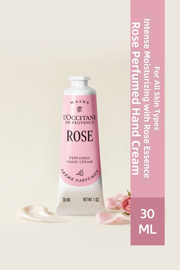 Rose Hand Cream, Nourishing and Moisturizing with Rose Extract, 30 ml