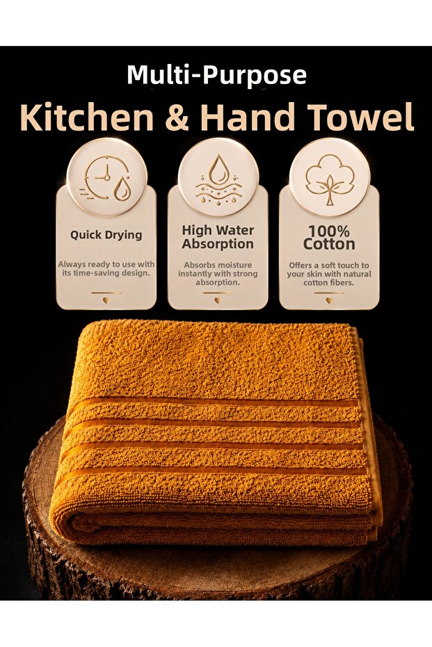 Multi-Purpose Cotton Kitchen Towel 40X70 cm – Border-Edged Hand and Face Drying Towel, Highly Water Absorbent, Quick-Drying