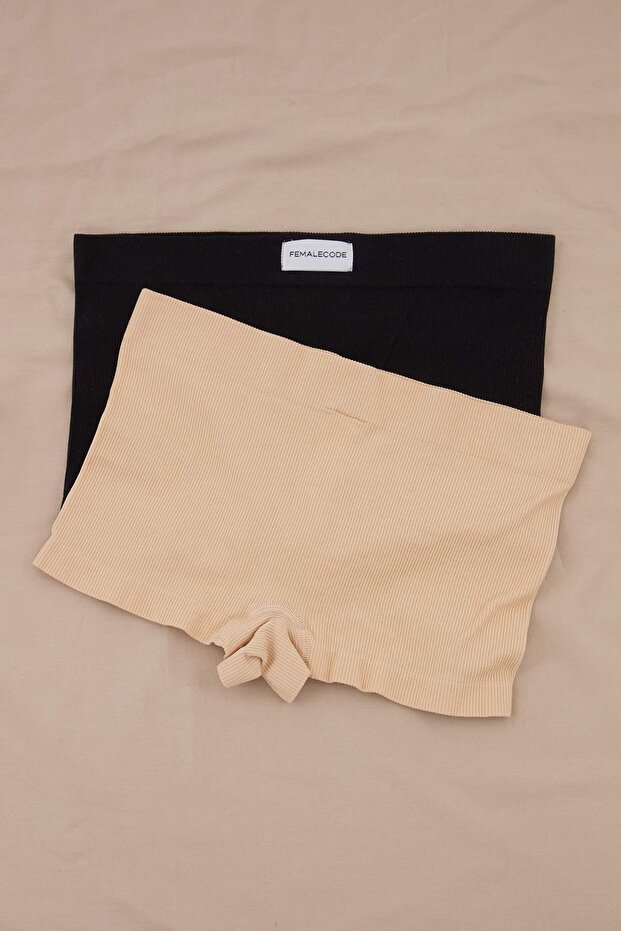 Teen Siyah-Ten 2'li Seamless/Dikişsiz Dokuma Etiketli Boxer Külot THMAW26KU00004 - 6