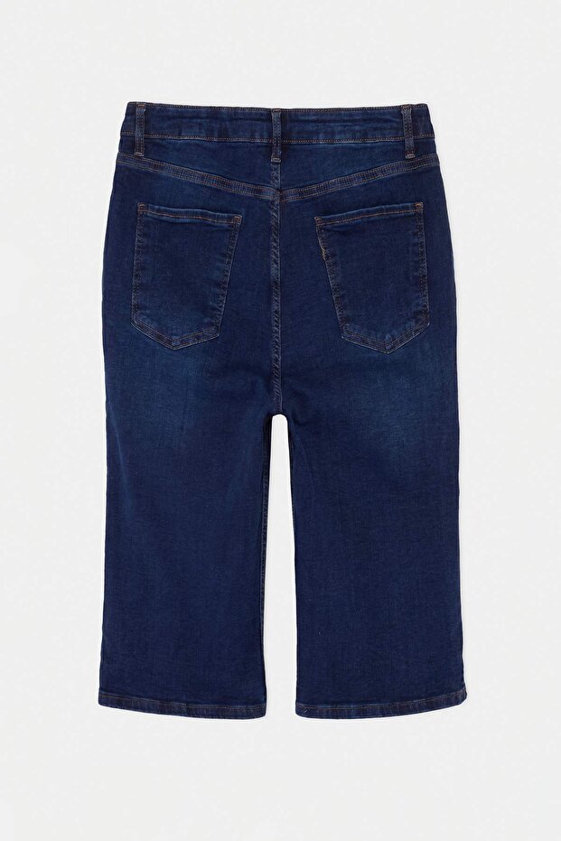 Mavi Yüksek Bel Esnek Skinny Fit Kapri Jean TBBSS26CJ00061 - 7