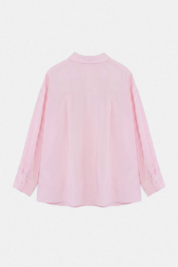 Pembe Büyük Beden Gömlek - 6