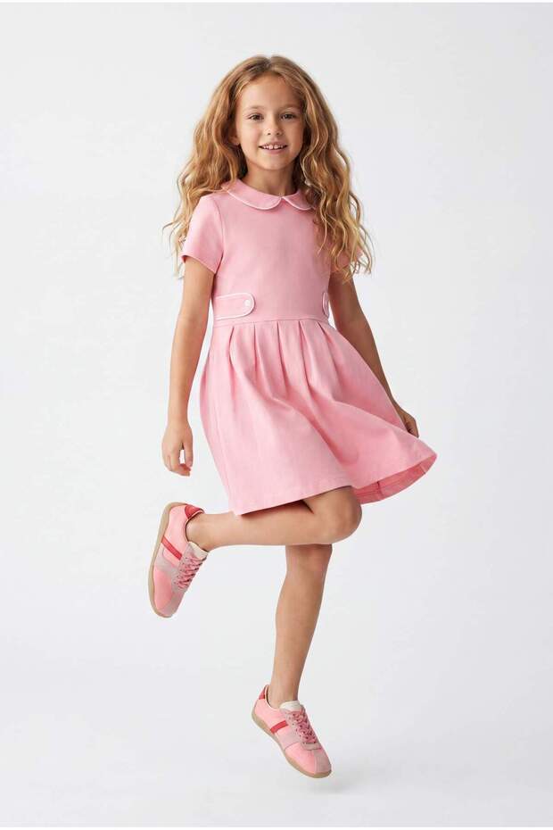 Pembe Kısa / Mini Düz Örme Elbise TKDSS26EL00003 - 2