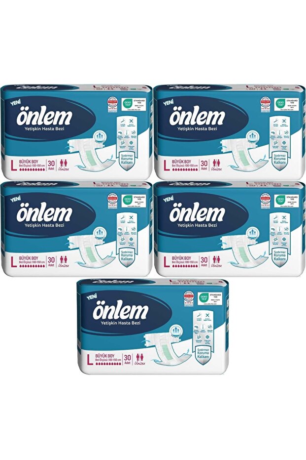Adult Diapers with Waist Band Textile Surface L - Large - Large 150 Pieces (5Pk*30)