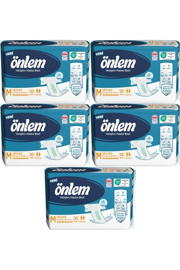 Adult Diapers with Waist Band Textile Surface m - Medium - Medium 150 Pieces (5Pk*30)