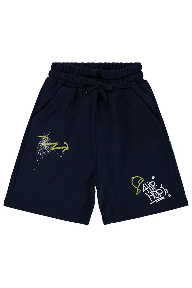 World Wide Printed Capri for 2-5 Years - Navy Blue