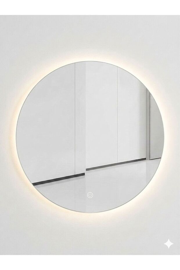 مرآة ذكية دائرية مضيئة بخاصية اللمس مع إضاءة LED موفرة للطاقة وتصميم عصري للفنادق والمنازل 100.100CM