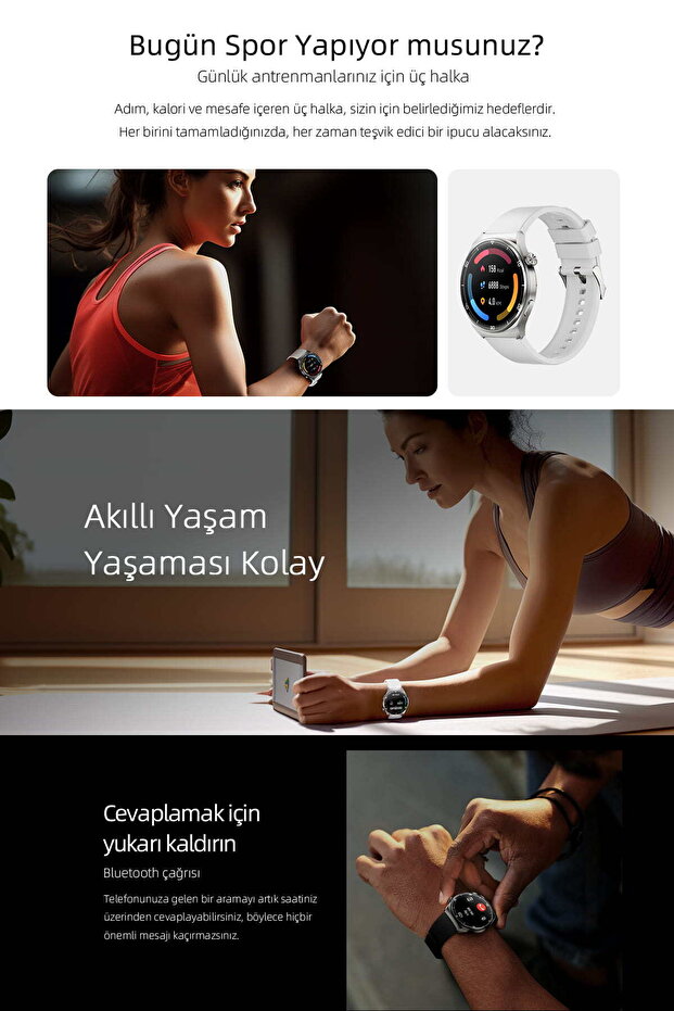 Gt2 Amoled Akıllı Saat Telefonla Sesli Görüşme 60hz Gri - 5