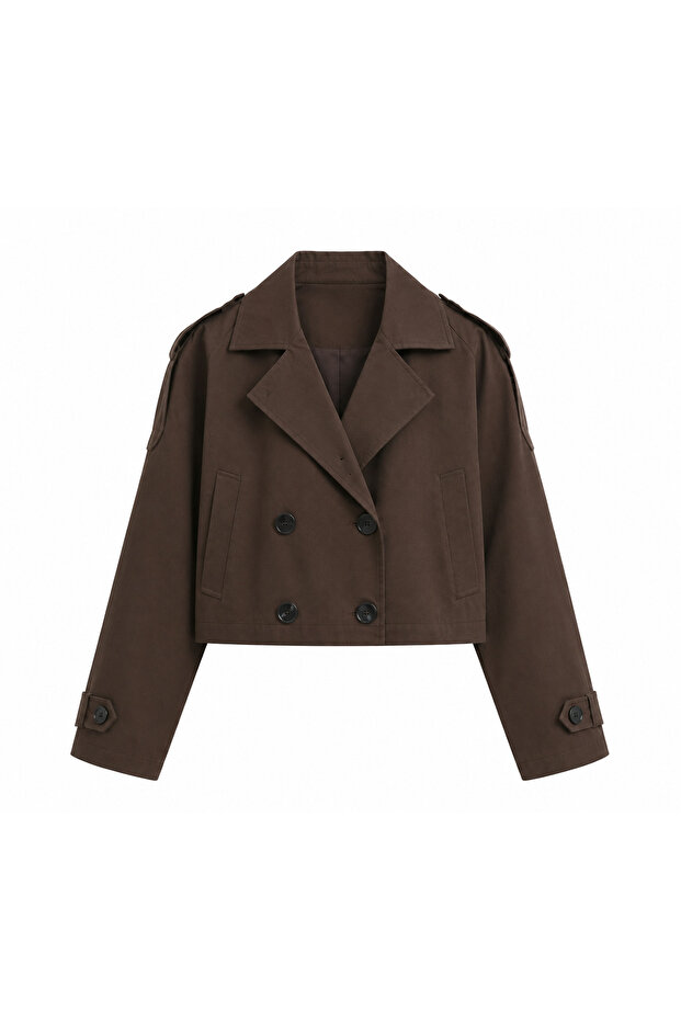 Double Breasted Short Trench
