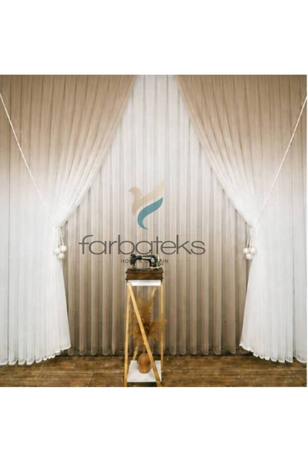 Mink Colored Color Transitioning Gradient Right/Left Suit Tulle Background Curtain