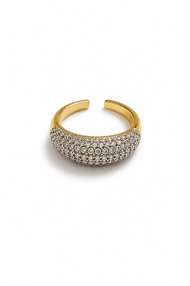 Adjustable Pinky Ring with Tiny Stones - 4