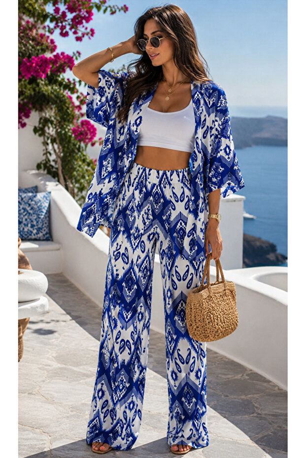 Patterned Dual Kimono Set - 2