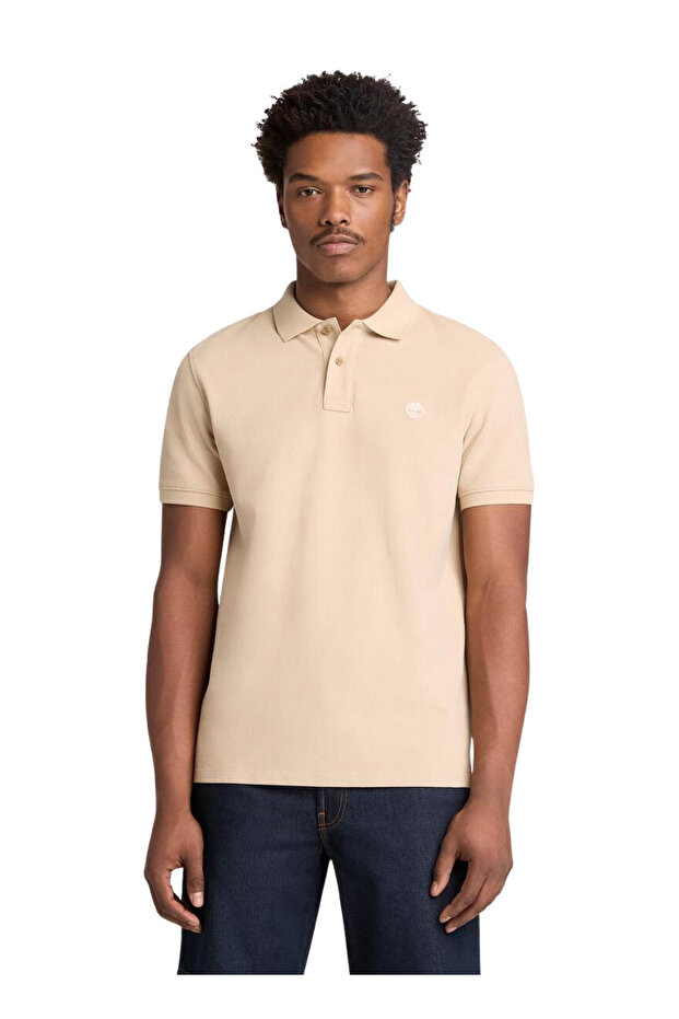 B0A6Vdpy941-R Millers River Pique Short Sleeve Polo Men's T-Shirt Cream