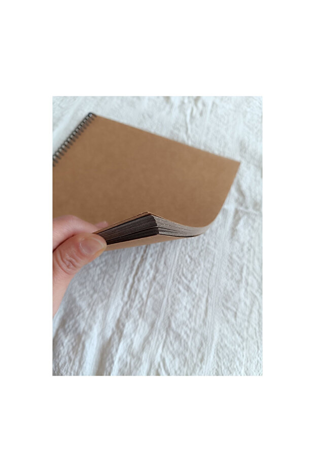 Kraft Kapak Defter 20x20 cm – 30 Yaprak 60 Sayfa, 100 Gr Kraft İç, Scrapbook, Eskiz Defteri - 2