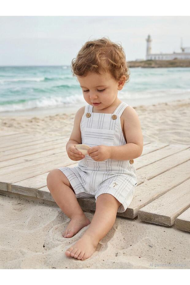 Striped 6-18 Months Slopet - Ecru 9-12 Months