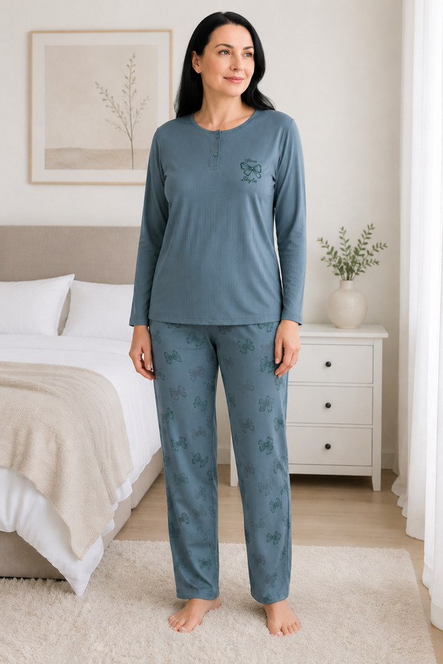Women's Comfortable Fit Mom Pajama Set for Middle-Aged and Older Women 268