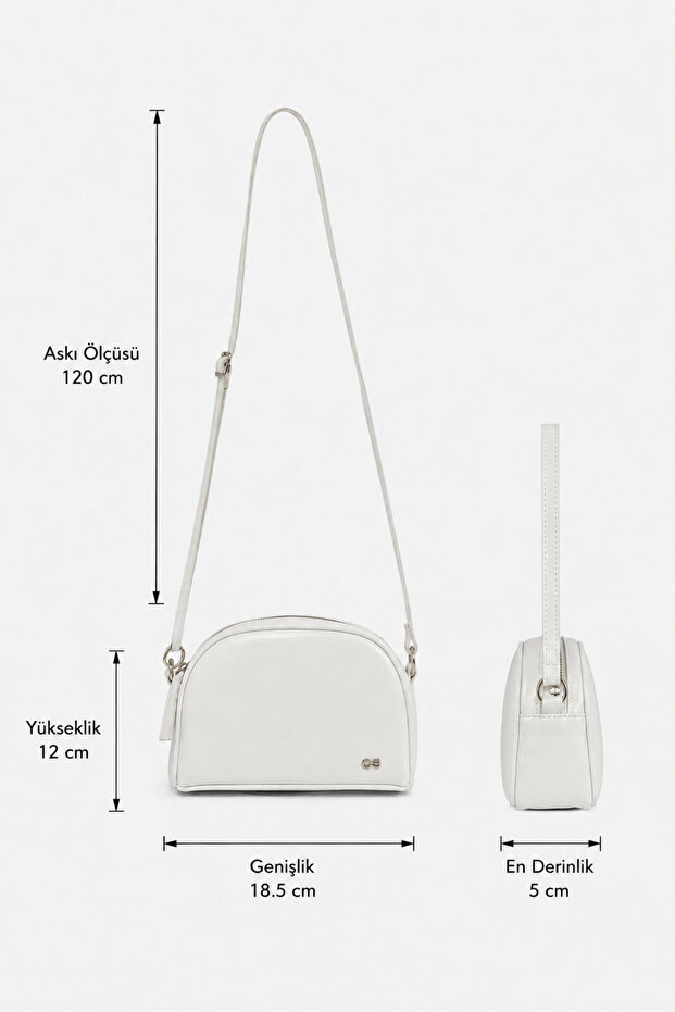 Mini Basic Çapraz Askılı Çanta Beyaz - 7
