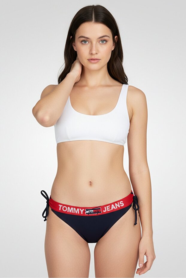 Women Brand Logo Bikini Bottom, Navy