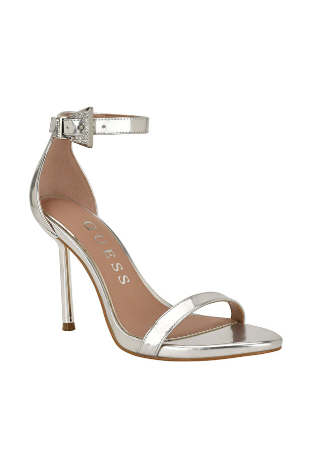 Insraa Stiletto Heeled Sandal with Rhinestone Buckle