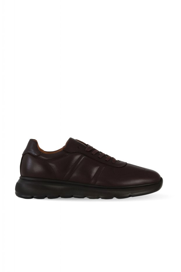 Brown Leather Men's Sports Shoes 43Ma24584