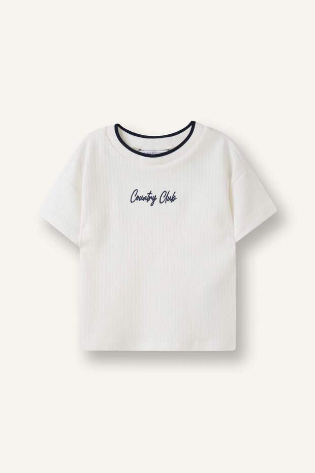 100% Cotton Printed Jacquard Short Sleeve T-Shirt for Baby Boy H3748A526Sm