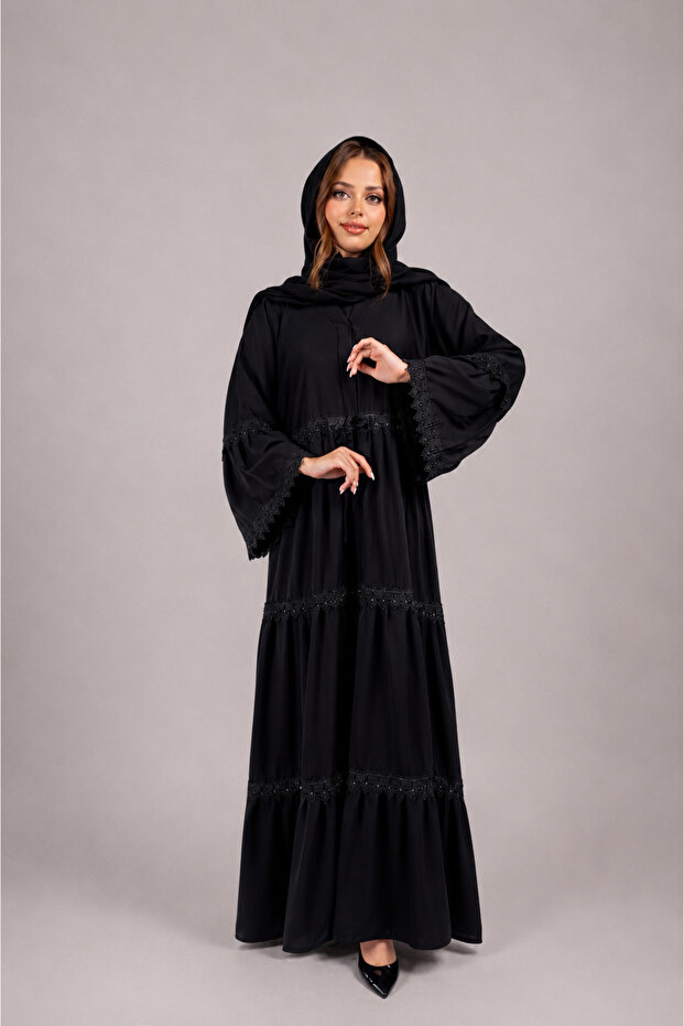 Black Al Saef Abaya – Ramadan and Eid Women’s Stylish & Comfortable Modest Dress |