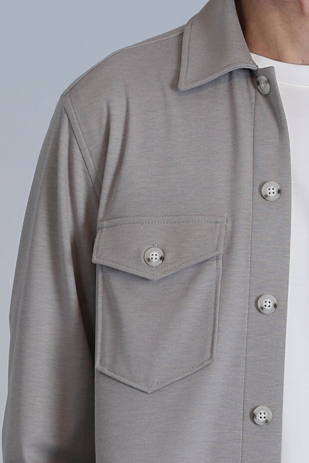 Cameron Men's Basic Shirt Slim Fit Beige - 3