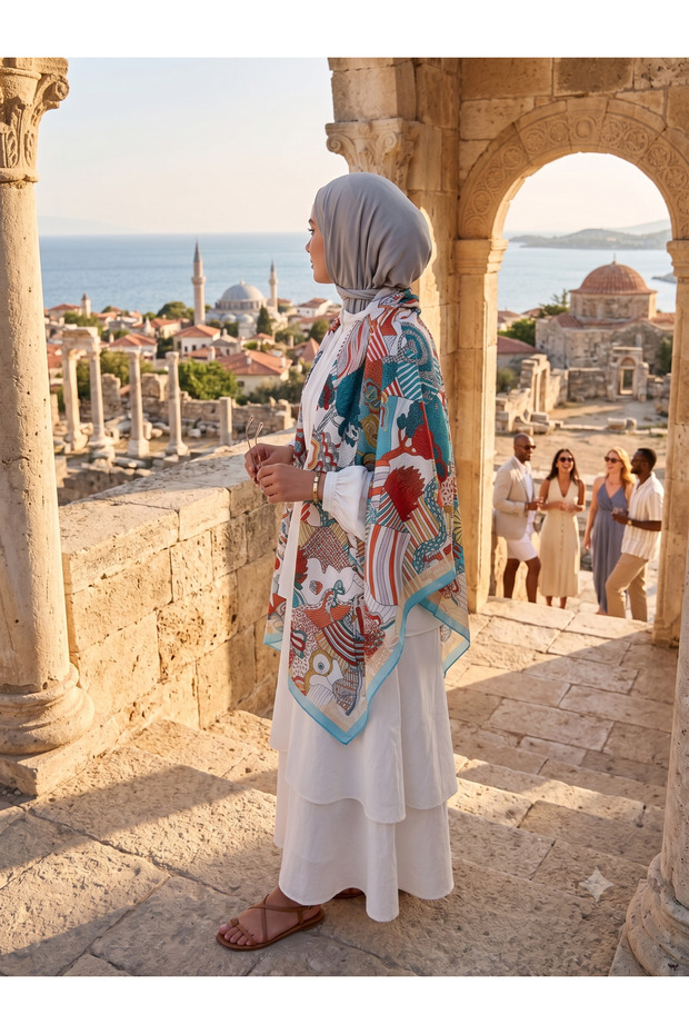 وشاح كتف مربع من زير مقاس 140x140 سم