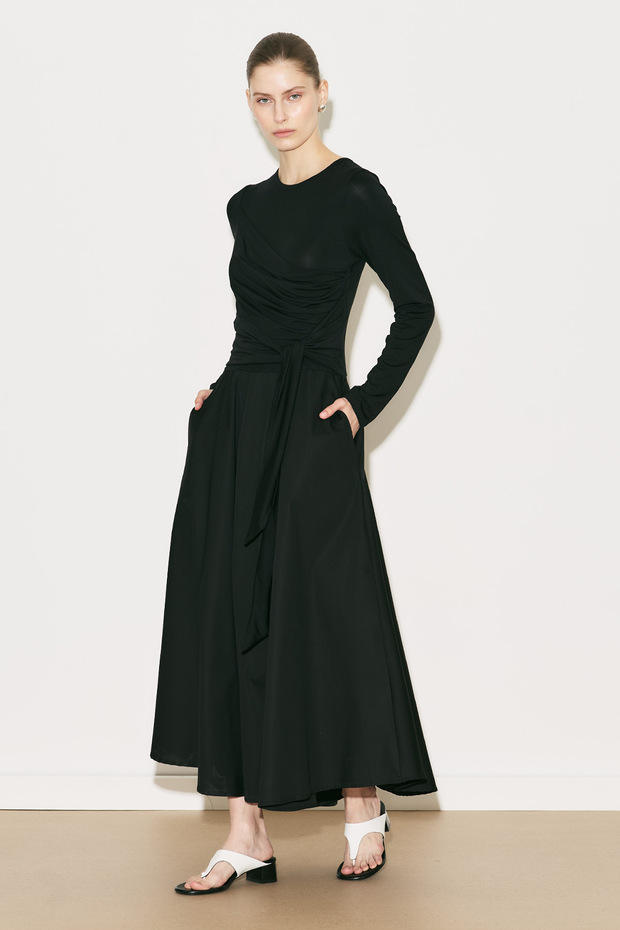 Easy Tie-Up Dress Black
