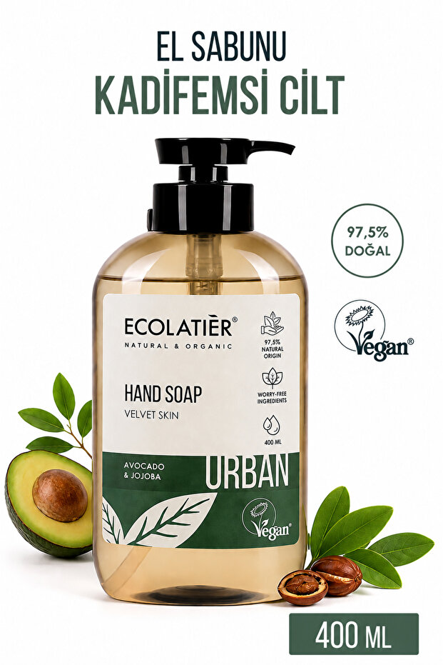 Liquid Hand Soap with Jojoba and Avocado Oil Moisturizer 97.5% Natural Content