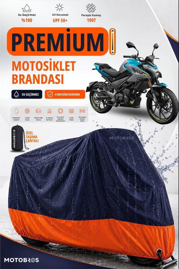 Motorcycle Cf Nk 250 Lux Premium Parachute Fabric Tarpaulin Waterproof Lifetime Use
