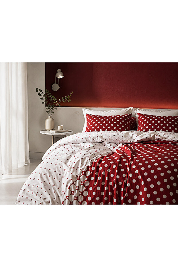 Polka Dot Ranforce 100% Cotton Double Duvet Cover Set