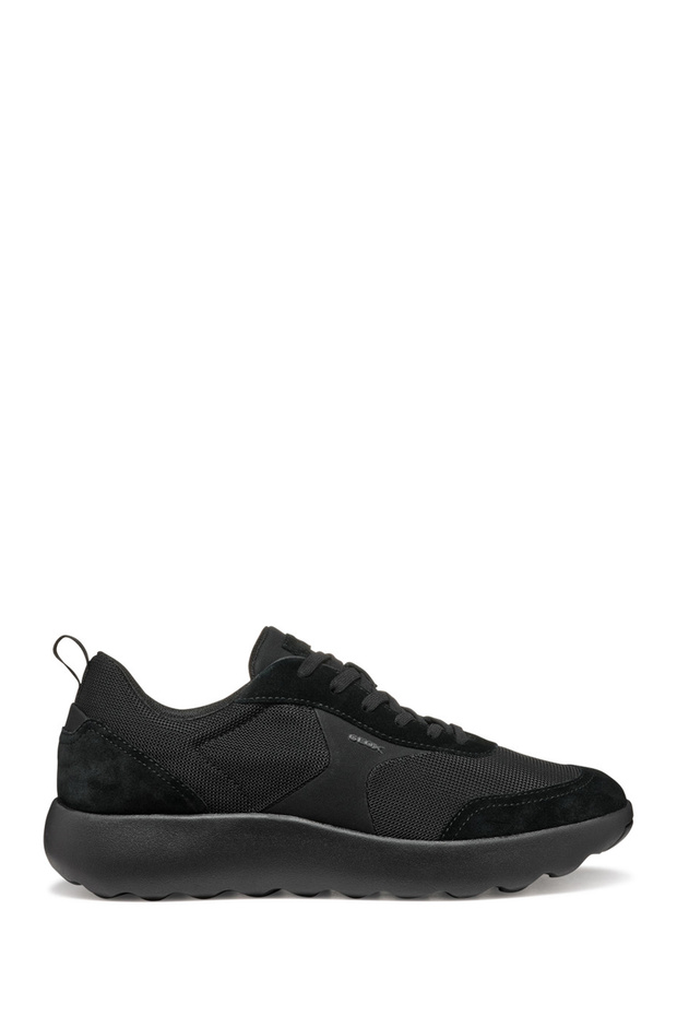 Men's Black U Xtors D -Mesh + Suede Lace-Up Sports Shoes, Genuine Leather Sneaker U55Lfd01422C9999