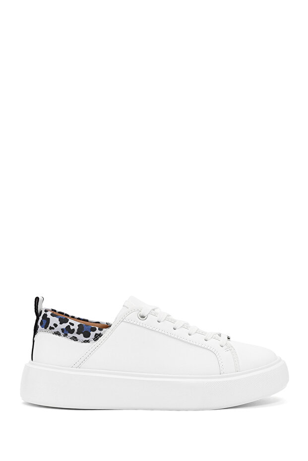 Acbc X Derimod Women White Lace-Up Leopard Detail Sneaker 25Sfd435014