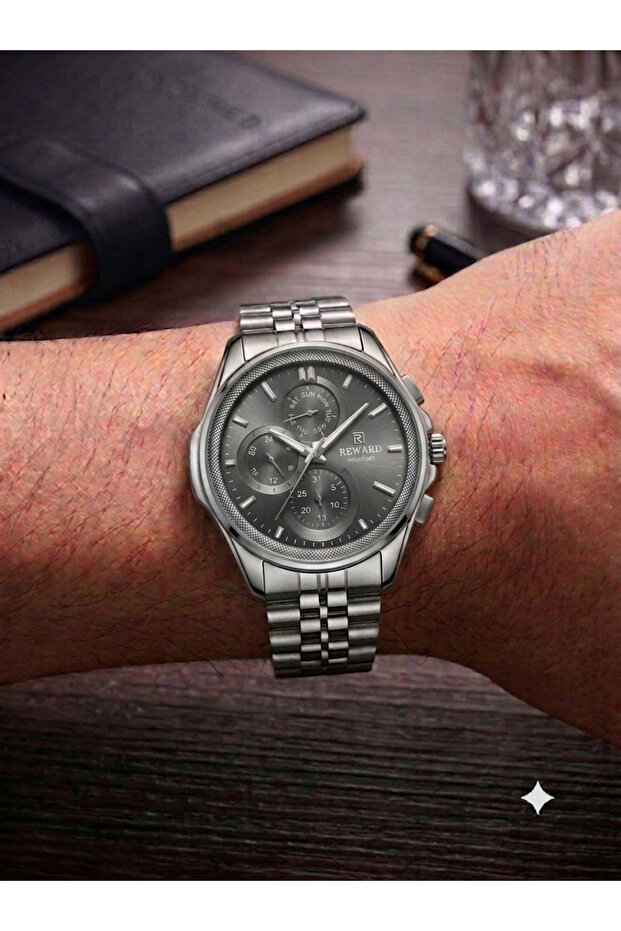Men's Smoked Metal Cord Smoked Dial Function Wristwatch 2 Years Warranty