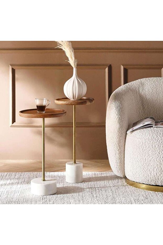 Bartol Accent Table Marble - Natural & White