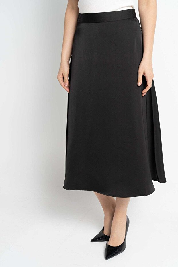 Solid Midi Skirt - 2