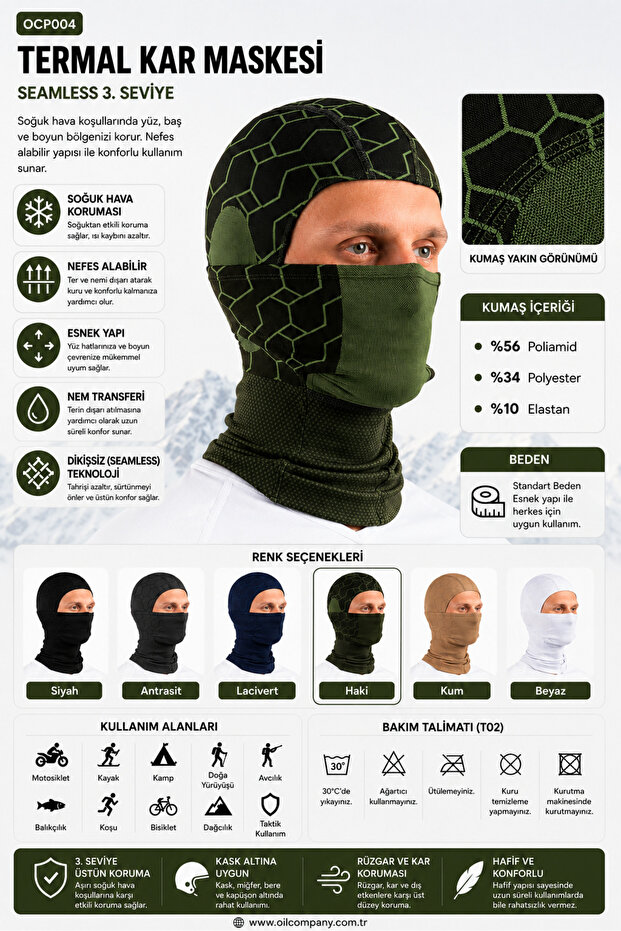 Unisex Thermal Windproof Biker Beanie Balaclava Thermal Snow Mask Ocp004