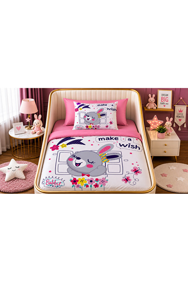 Cute Rabbit Single Digital Baby Bedding Set
