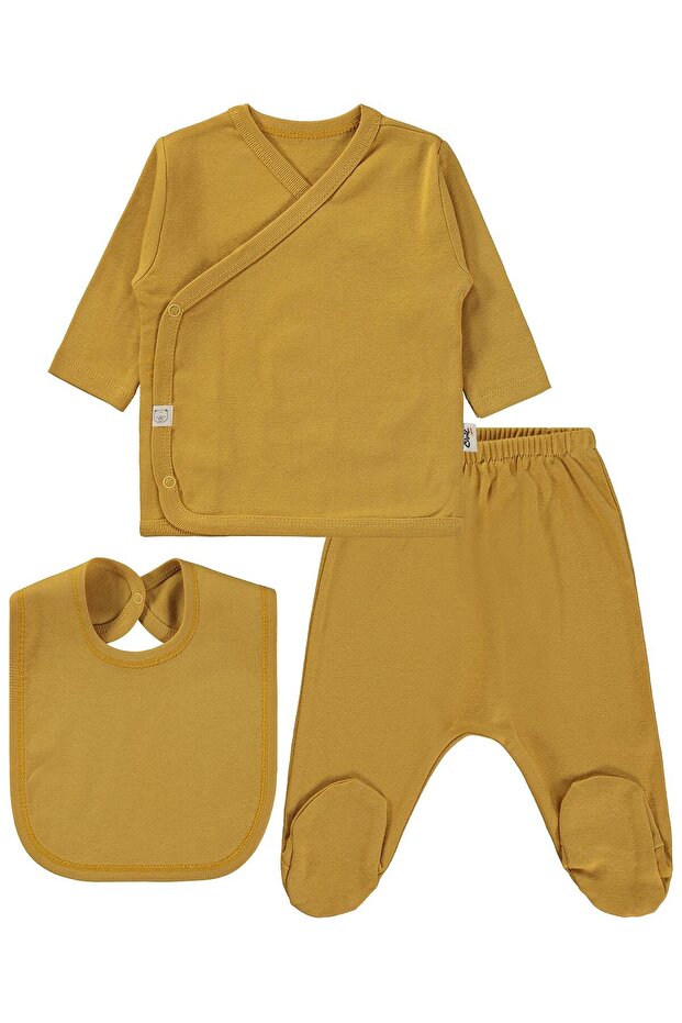 3-Piece Basic Bodysuit Sets - Mustard