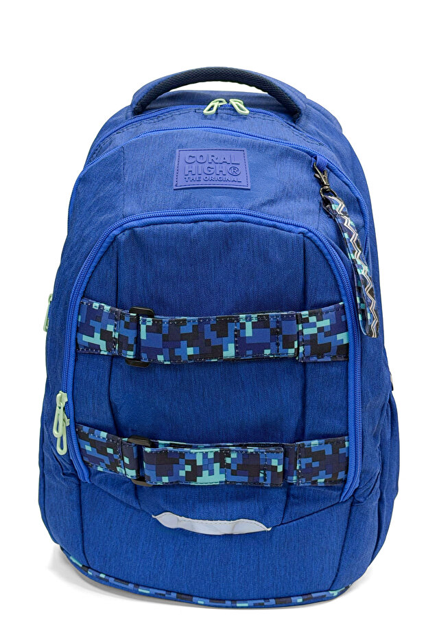 Navy Blue Patterned School Backpack 24440